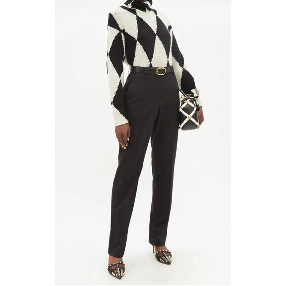 Valentino Roll-Neck Diamond Wool And Cashmere Sweater size XXS - Picture 2 of 10